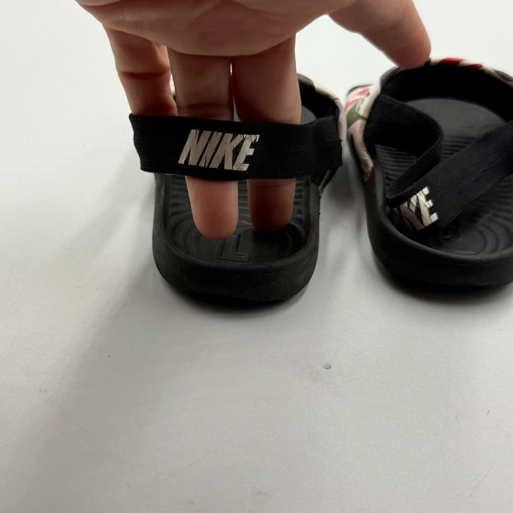 Kids Nike Fit Zone Slides Sandals Multicolored Logo Print‎ Black 10C